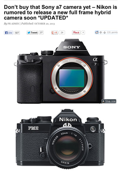 Nikon rumors, nuova full frame con design delle FM2
